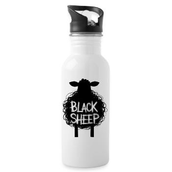 Black Sheep - Rebellious and Unique - Water bottle with straw - white - Right