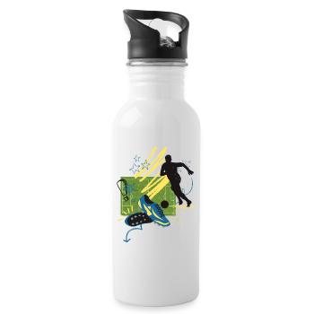 T-shirt de football et plus encore - Gourde avec paille intégrée - blanc - Droite