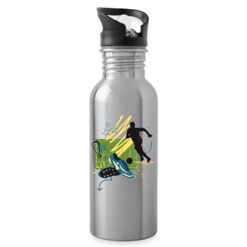 Football T-shirt and more - Water bottle with straw - silver - Right
