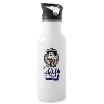 Drôle Cowboy Ghost Salutation Ghosts Girls - Gourde avec paille intégrée - blanc - Droite