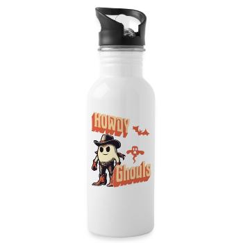 Drôle Cowboy Ghost Salutation Ghosts Girls - Gourde avec paille intégrée - blanc - Droite