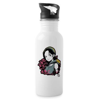 Super cool and casual alternative girl - Water bottle with straw - white - Right