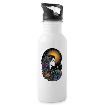 Cosmic goddess of creation - Water bottle with straw - white - Right