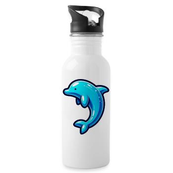 Dolphin - Water bottle with straw - white - Right