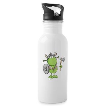 Drôle de grenouille Viking - Gourde avec paille intégrée - blanc - Droite