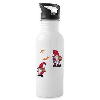 Happy Gnome-Oween Last Minute Kostüm - Trinkflasche mit integriertem Trinkhalm - Weiß - Rechts