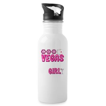 Vegas Birthday Girl 2025 - Trinkflasche mit integriertem Trinkhalm - Weiß - Rechts