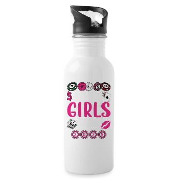 Vegas Girl Trip 2025 - Water bottle with straw - white - Right