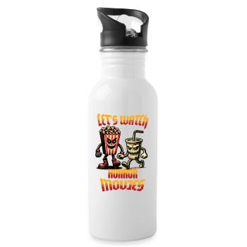 Films d’horreur Drôle Halloween Dicton Design - Gourde avec paille intégrée - blanc - Droite