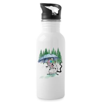 Hiking Mouse Umbrella Hike Forest Nature - Water bottle with straw - white - Right