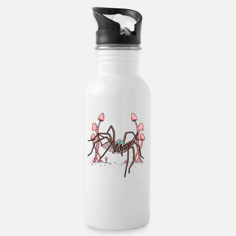 Spinne Spinnen abhängen Hängematte Spinnennetz - Trinkflasche mit integriertem Trinkhalm - Weiß