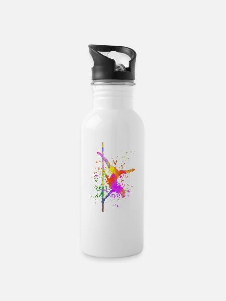 Poledance Bar Fitness Frauen Pole Dance - Trinkflasche mit integriertem Trinkhalm - Weiß