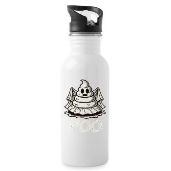 Drôle de caca tas fantôme caca au lieu de boo - Gourde avec paille intégrée - blanc - Droite