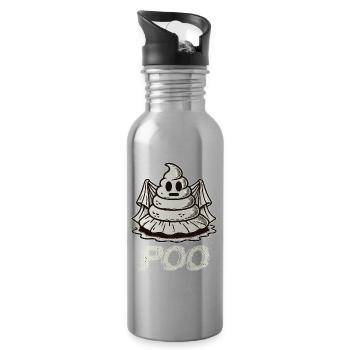 Drôle de caca tas fantôme caca au lieu de boo - Gourde avec paille intégrée - argent clair - Droite