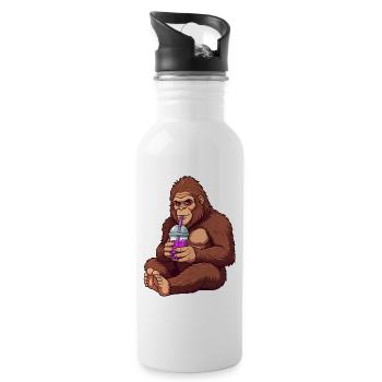 Entspannter Bigfoot Bubble Tea - Trinkflasche mit integriertem Trinkhalm - Weiß - Rechts