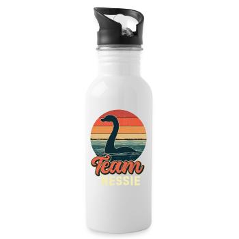 Team Nessie - Trinkflasche mit integriertem Trinkhalm - Weiß - Rechts