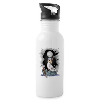 Halloween Seagull Seagulls Maritime Sailor Sailor - Water bottle with straw - white - Right
