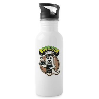Funny Coffee Saying Spooky Ghosts - Water bottle with straw - white - Right