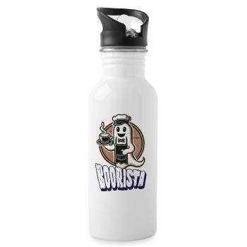 Lustiger Kaffee Spruch Boorista Halloween Geist - Trinkflasche mit integriertem Trinkhalm - Weiß - Rechts