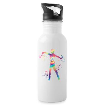 Danseuse de ballet Colorsplash Homme Ballerino - Gourde avec paille intégrée - blanc - Droite