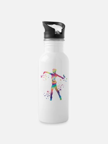 Danseuse de ballet Colorsplash Homme Ballerino - Gourde avec paille intégrée - blanc
