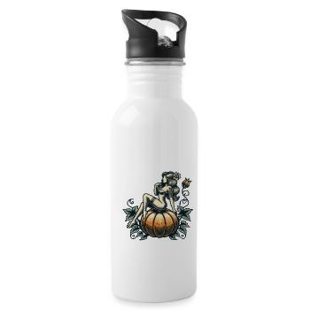 Let's Go Ghouls Funny Halloween Girl - Water bottle with straw - white - Right