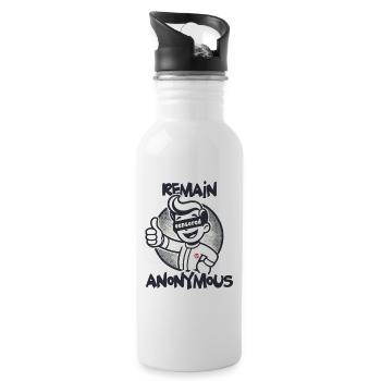 Daumen hoch für Anonymität Retro Cartoon Junge - Trinkflasche mit integriertem Trinkhalm - Weiß - Rechts