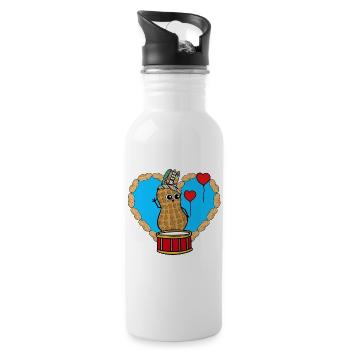 Peanut Hippie Chaman Batteur Coeur Enfants - Gourde avec paille intégrée - blanc - Droite