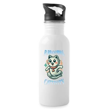 Funny Halloween Outfit Purranormal Cattivity - Water bottle with straw - white - Right