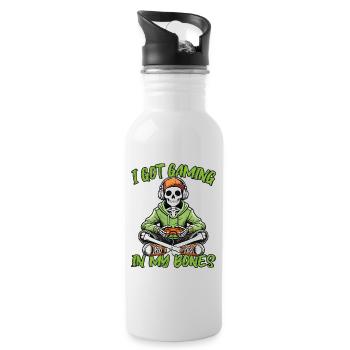 Drôle Halloween Skeleton Gamer Costume de jeu vidéo - Gourde avec paille intégrée - blanc - Droite