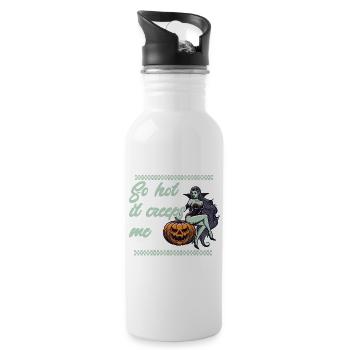 tellement chaud que ça me fait peur Lustiger Halloween Spruch - Gourde avec paille intégrée - blanc - Droite