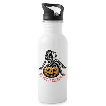 tellement chaud que ça me fait peur Lustiger Halloween Spruch - Gourde avec paille intégrée - blanc - Droite