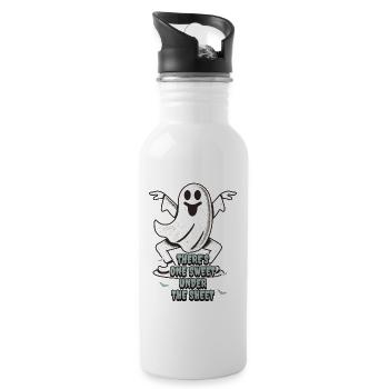 Lustiger Gespenster Spruch Retro Kostüm - Trinkflasche mit integriertem Trinkhalm - Weiß - Rechts