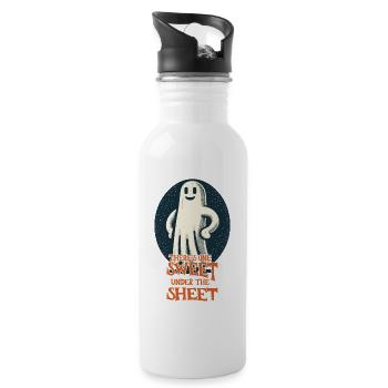 Last Minute Kostüm Unheimliches Halloween - Trinkflasche mit integriertem Trinkhalm - Weiß - Rechts