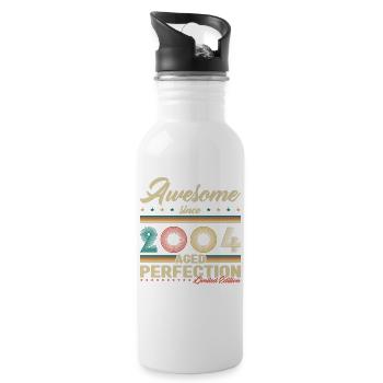 2004 Vintage Retro Geburtstagsgeschenk - Trinkflasche mit integriertem Trinkhalm - Weiß - Rechts