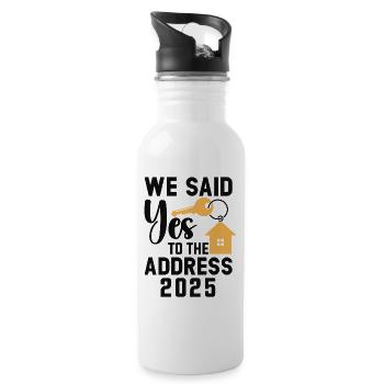 We Said Yes to the Address 2026 - Trinkflasche mit integriertem Trinkhalm - Weiß - Rechts