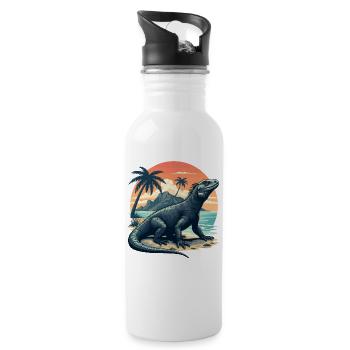 Iguane des Galápagos - Gourde avec paille intégrée - blanc - Droite