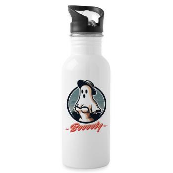 Lustiges retro Halloween Geisterspaß mit Booty - Trinkflasche mit integriertem Trinkhalm - Weiß - Rechts