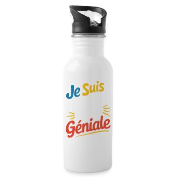 Je suis une maîtresse trop géniale - Gourde avec paille intégrée - blanc - Droite