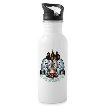 Halloween Ghosts In My Spooky Era - Water bottle with straw - white - Right