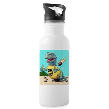Carpe Diem Dinosaur - Water bottle with straw - white - Right