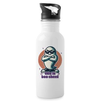 Funny Halloween Ghost Boo Sheet - Water bottle with straw - white - Right