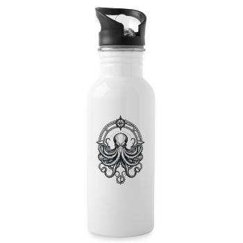 Octopus Sea Monster Hobby Pêcheur Marin - Gourde avec paille intégrée - blanc - Droite