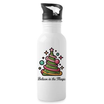 Believe in the Magic Christmas Tree - Water bottle with straw - white - Right