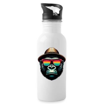 Gorilla - Water bottle with straw - white - Right