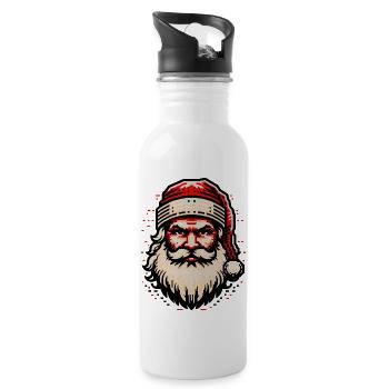 Vintage Gaming Santa – Old School Pixel Weihnachten - Trinkflasche mit integriertem Trinkhalm - Weiß - Rechts