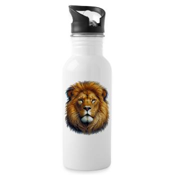 Lion - Water bottle with straw - white - Right
