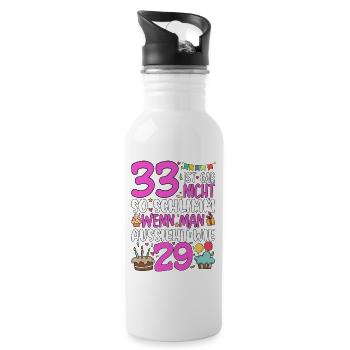 33 isn't so bad - Water bottle with straw - white - Right