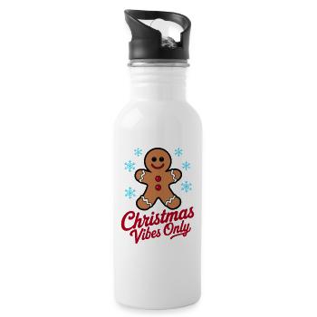 Gingerbread Man Christmas Vibes Only - Trinkflasche mit integriertem Trinkhalm - Weiß - Rechts