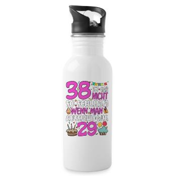 38 isn't so bad - Water bottle with straw - white - Right